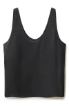 Mango Silk Tank In Black