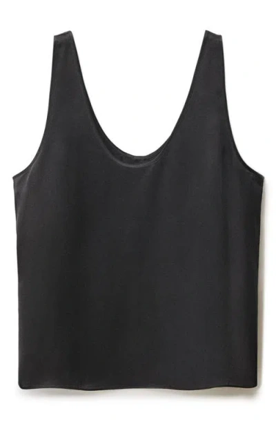Mango Silk Tank In Black