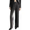 Mango Silvie Straight Leg Velvet Trousers In Silver