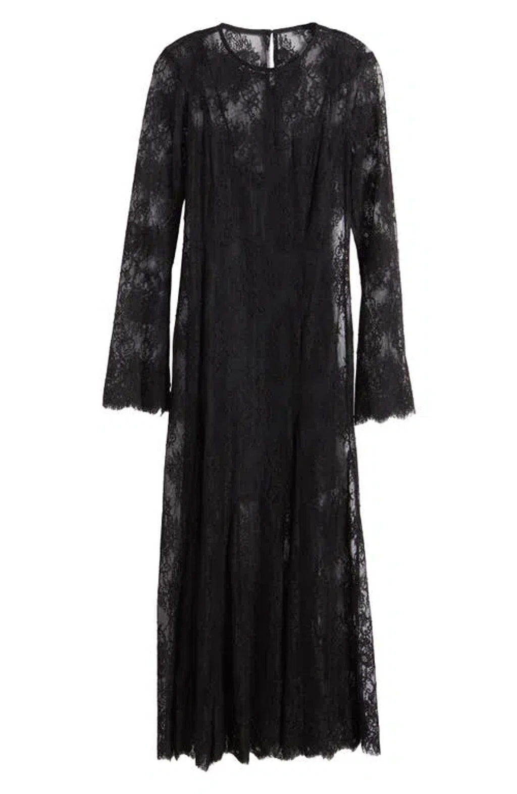 Mango Simona Lace Long Sleeve Maxi Dress In Black | ModeSens