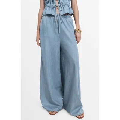 Mango Siros Pull-on Wide Leg Denim Pants
