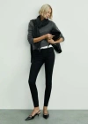 Mango Jean Skinny Enduit Noir - Femme - 52 -  In Noir