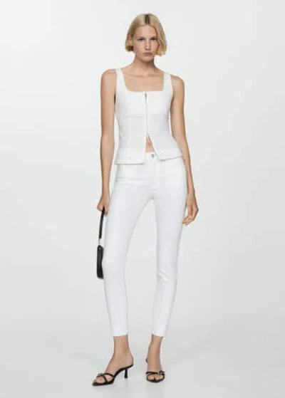 Mango Skinny Cropped Jeans White