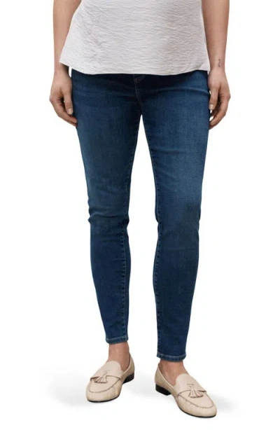 Mango Skinny Maternity Jeans In Dark Blue