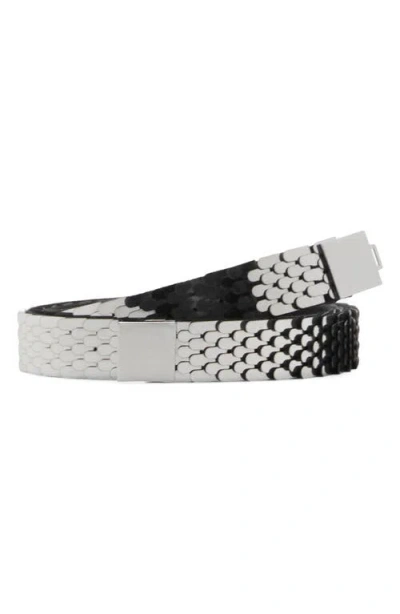 Mango Skinny Metal Belt In Silver