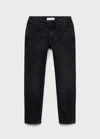 Mango Skinny Slim Jeans Black Denim In Black