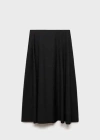 Mango Plank Midi-skirt Black In Black