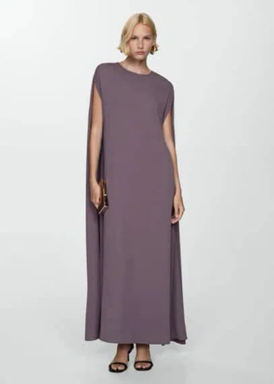 Mango Robe Ouverture Manches In Prune