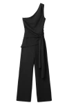 Mango Asymmetric Twist Strap Jumpsuit In Black