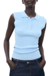 Mango Women's Polo-neck Knitted Top In Blue