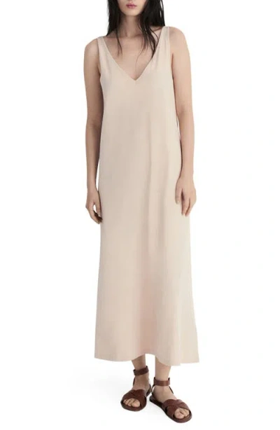 Mango Sleeveless Cotton Midi Dress In Salmon