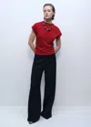 Mango Fine Knit Sleeveless Sweater In Red