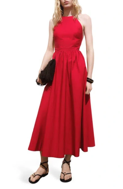 Mango Sleeveless Fit & Flare Maxi Dress In Red