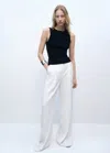 Mango Sleeveless Fitted Knit Top Black