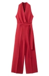 Mango Sleeveless Jumpsuit In Brown
