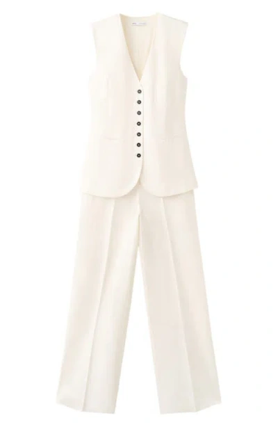 Mango Sleeveless Jumpsuit In White