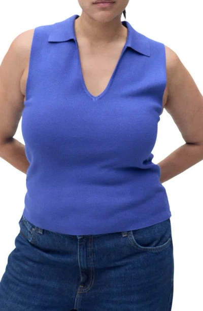 MANGO MANGO SLEEVELESS KNIT POLO