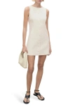 Mango Sleeveless Linen Blend Sheath Minidress In Neutral