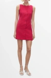 Mango Sleeveless Linen Blend Sheath Minidress In Pink