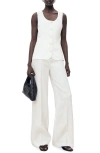 Mango Sleeveless Linen Jumpsuit In White