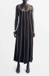 Mango Women's Striped Cotton Dress In Black