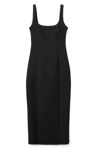 Mango Sleeveless Midi Dress In Black