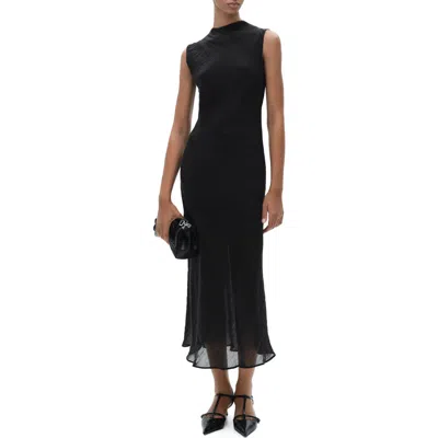 Mango Sleeveless Midi Dress In Black