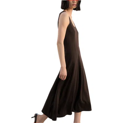Mango Sleeveless Midi Dress In Brown