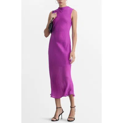Mango Sleeveless Midi Dress In Purple