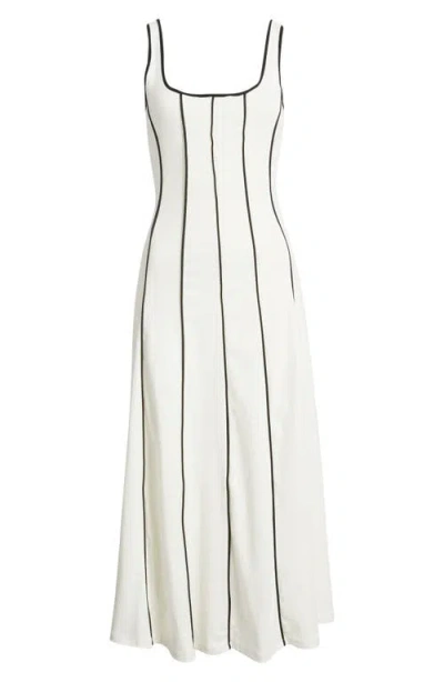 Mango Sleeveless Midi Dress In White