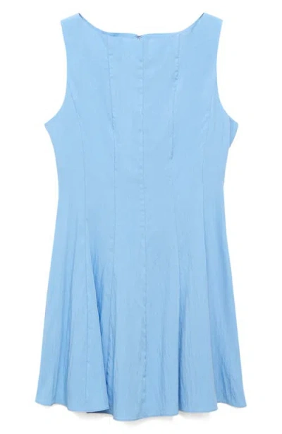 Mango Sleeveless Minidress In Blue