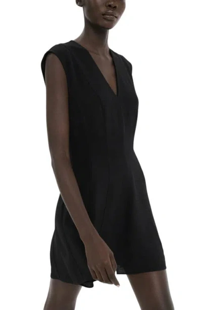 Mango Sleeveless Minidress In Black