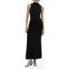 Mango Sleeveless Open Back Knit Maxi Dress In Black