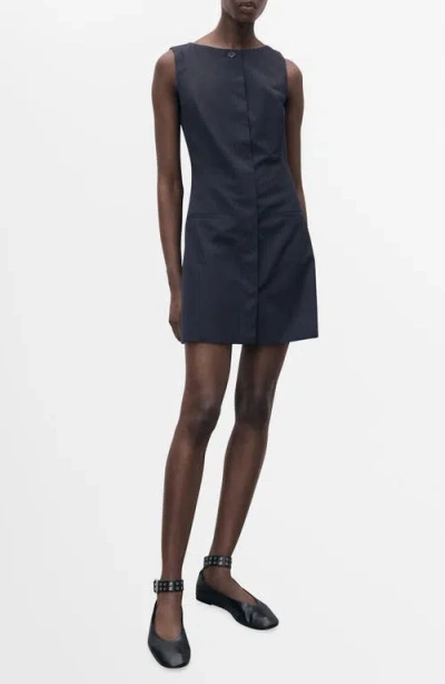 MANGO MANGO SLEEVELESS PINSTRIPE MINIDRESS