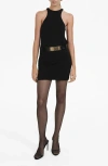 Mango Short Dress With Side Slits Black In Black