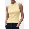 Mango Sleeveless Rib Sweater In Yellow