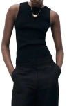 Mango Sleeveless Sweater In Black