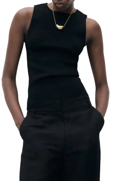 Mango Sleeveless Sweater In Black
