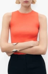 Mango Sleeveless Sweater In Orange