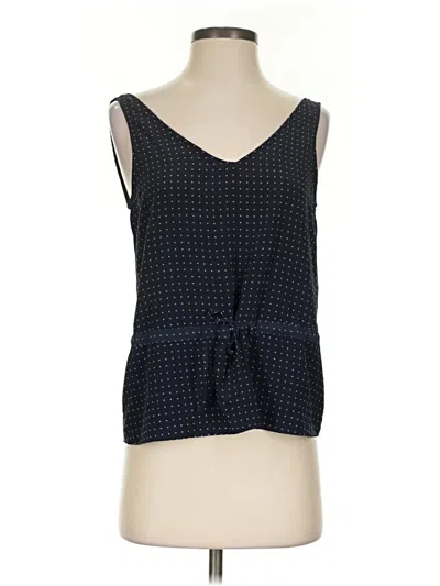 Pre-owned Mango Sleeveless Top Black Polka Dots Pattern V-neck Tops