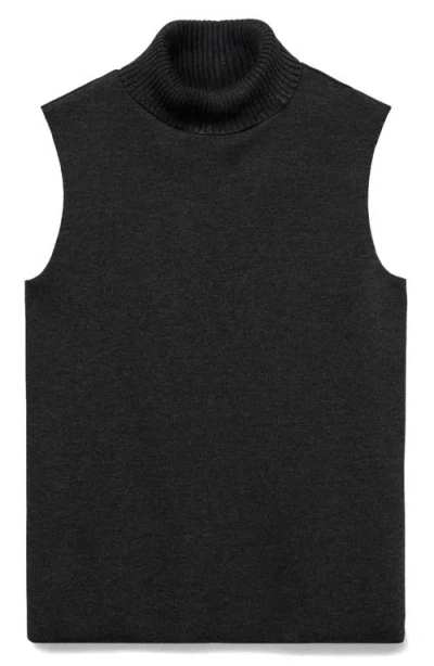 Mango Sleeveless Turtleneck Sweater In Black