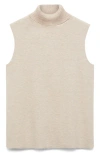 Mango Sleeveless Turtleneck Sweater In Neutral