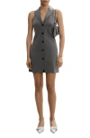 Mango Sleeveless Tuxedo Minidress In Gray