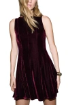 Mango Sleeveless Velvet Minidress In Burgundy