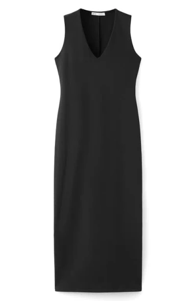 Mango Sleeveless V-neck Dress In Black