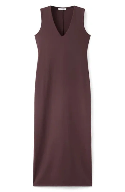 Mango Sleeveless V-neck Dress In Burgundy