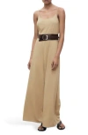 Mango Shift Long Jumpsuit Medium Brown In Brown