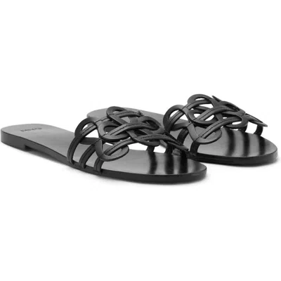 Mango Slide Sandal In Black