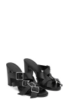 Mango Slide Sandal In Black
