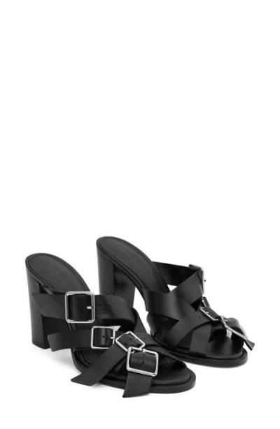 Mango Slide Sandal In Black
